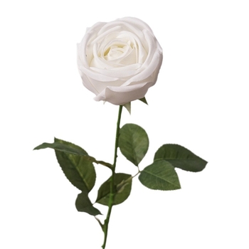 Trandafir de mătase de înaltă calitate – trandafir realist cu tulpină unică, pentru aranjamente florale de interior, floare decorativă artificială