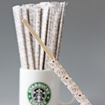 Amestecător din lemn pentru cafea, o singură utilizare, mâner lung, 19 cm
