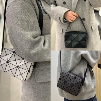 Ženska crossbody torba s geometrijskim rombom, mala kvadratna PVC torba sa zatvaračem