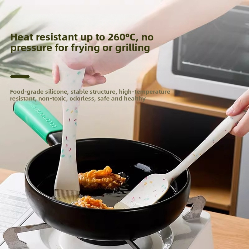 Spatulă din silicon integrată, rezistentă la temperaturi înalte, spatulă pentru cremă de tort, unealtă de coacere și amestecare