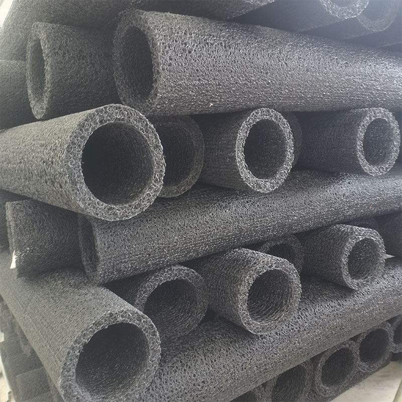 Țeavă de drenaj din plastic cu caneluri, neagră, pentru drenaj în grădină și tunele subterane