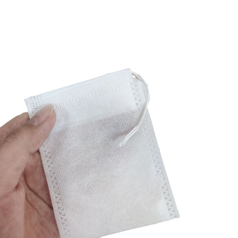 Ceai de unică folosință 16×21 cm, din țesătură nețesută, cu șnur, filtre alimentare, pungulițe cu bule mici