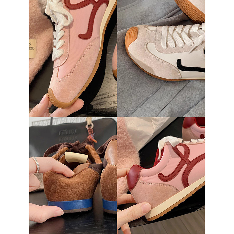 Női színblokkolt valódi bőrből készült sneaker, belső magasságot növelő talppal, könnyű mindennapi viseletre és futáshoz
