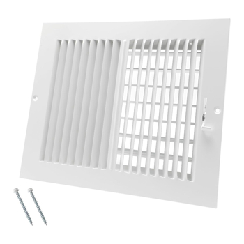 Capac de ventilație cu grilă, bidirecțional, din oțel solid, ieșire de aer HVAC reglabil