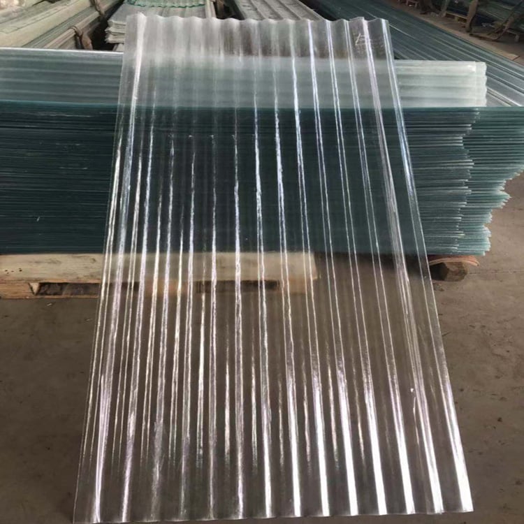 În stoc Panou FRP pentru copertină, panou de iluminat transparent, tip ondulat din fibră de sticlă, 840 valuri