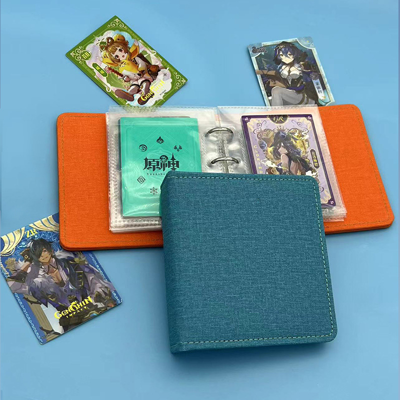 Album de carduri pentru fani, piele PU, compartiment pentru card de 3 inci, logo personalizabil, album portabil de depozitare, album foto cu foi detașabile