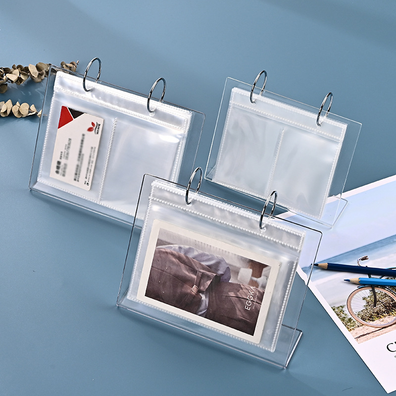 Calendar de birou din acril, cu album foto mini Polaroid, suport vertical, dimensiuni 3, 4, 5 și 6 inchi