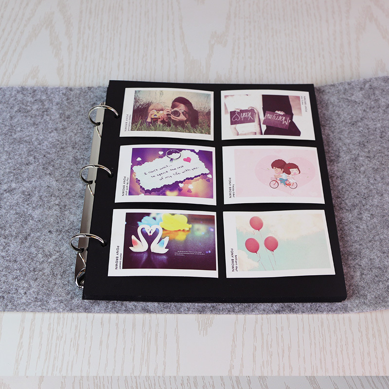 Album foto din fetru DIY, stil coreean, album autoadeziv, cadou, în trei dimensiuni: mare, mediu, mic, 60 de pagini