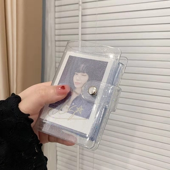 Album foto transparent în stil coreean minimalist, copertă PVC, 3 inch, mini album portabil pentru Polaroid, 18 pagini