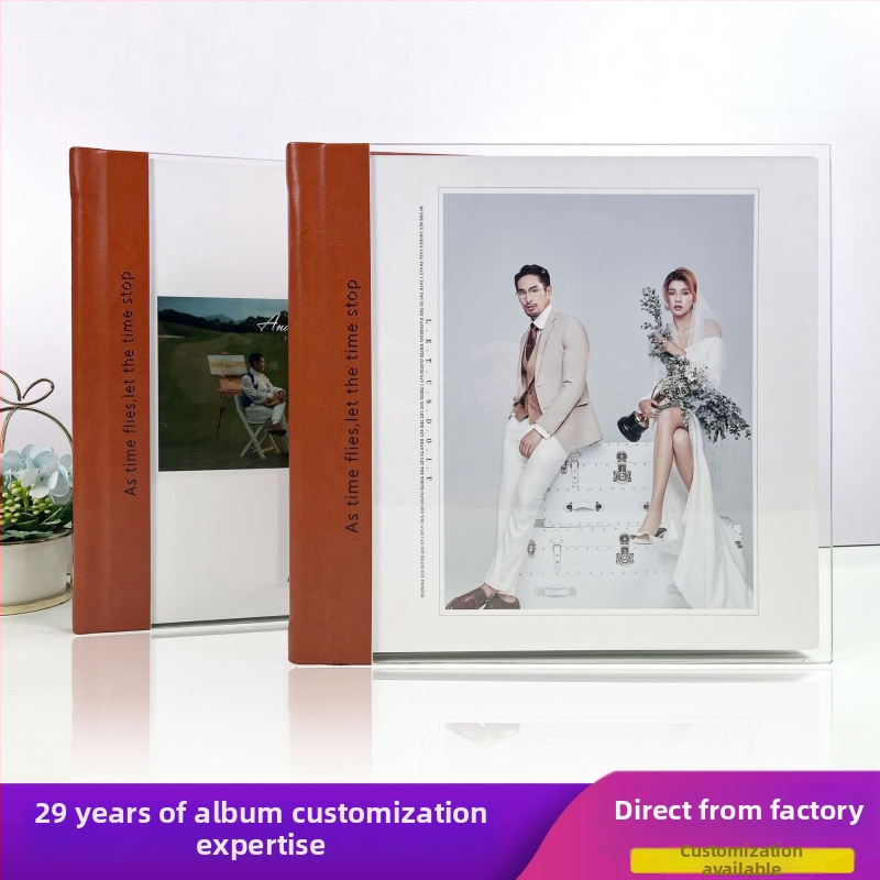 Album foto de nuntă din acrilic transparent, personalizat, pentru ședințe foto, călătorii și absolvire