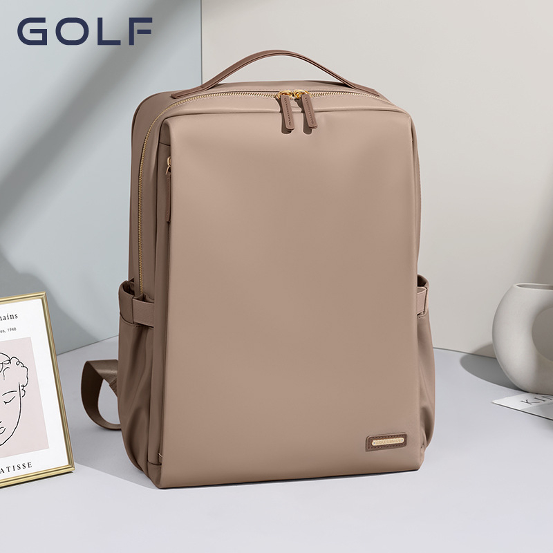 GOLF ženski platneni ruksak, jednostavan gradski stil, velika kapaciteta, 15,6-inčni ruksak za laptop