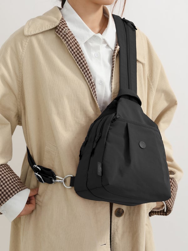 Ženski platneni ruksak, kompaktni višefunkcionalni putni ruksak, ležernog stila, dvije pretince, crossbody za svakodnevno nošenje