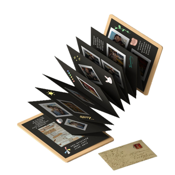 DIY album foto pliant, în stil vintage acordeon, cu autocolante decorative 3D – suvenir pentru prieteni și cupluri