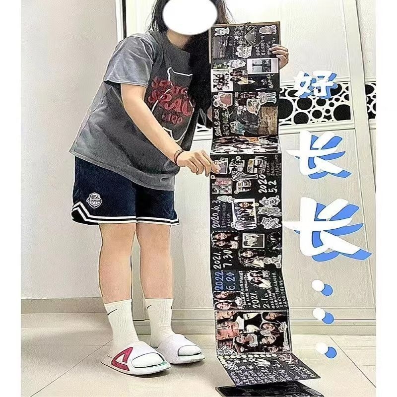 DIY album foto pliant, în stil vintage acordeon, cu autocolante decorative 3D – suvenir pentru prieteni și cupluri