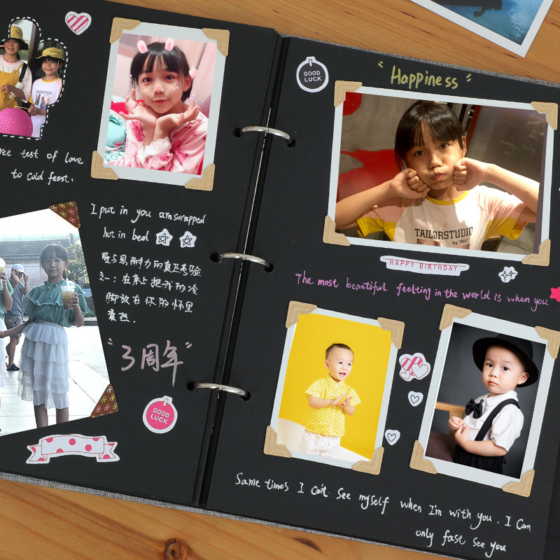 DIY album foto cu copertă goală pentru grădiniță și școala primară — jurnal de creștere și carnet de înregistrare cu pagini de lipire