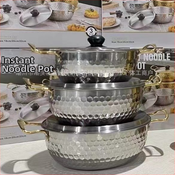 Nerezový hrniec na ramen s kladivovou textúrou, zlatá farba, malý domáci hrniec s pokrievkou a dvoma uchami