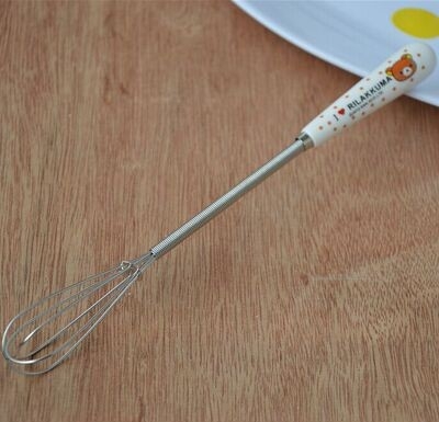 Bețișor de ouă manual cu mâner ceramic, compact, din oțel inoxidabil, pentru prăjituri și fursecuri