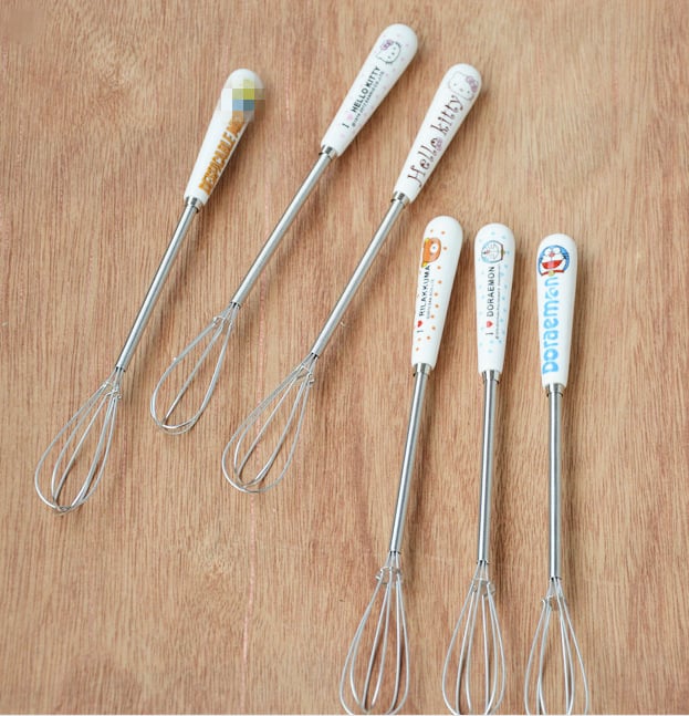 Bețișor de ouă manual cu mâner ceramic, compact, din oțel inoxidabil, pentru prăjituri și fursecuri