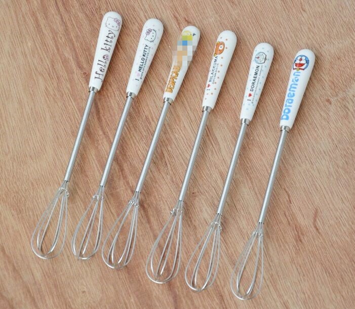 Bețișor de ouă manual cu mâner ceramic, compact, din oțel inoxidabil, pentru prăjituri și fursecuri