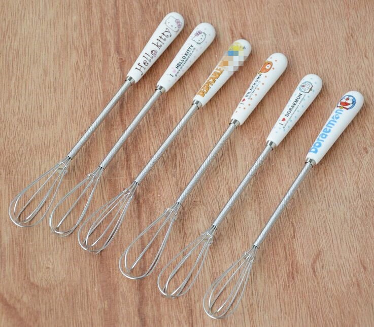 Bețișor de ouă manual cu mâner ceramic, compact, din oțel inoxidabil, pentru prăjituri și fursecuri