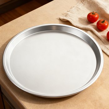 Tigaie de pizza anodizată, diametru 5–10 inch, rotundă, adâncă și plată, din aliaj durabil de aluminiu