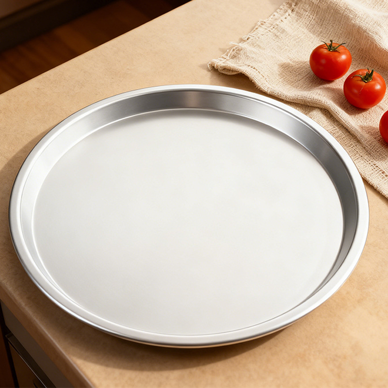 Tigaie de pizza anodizată, diametru 5–10 inch, rotundă, adâncă și plată, din aliaj durabil de aluminiu
