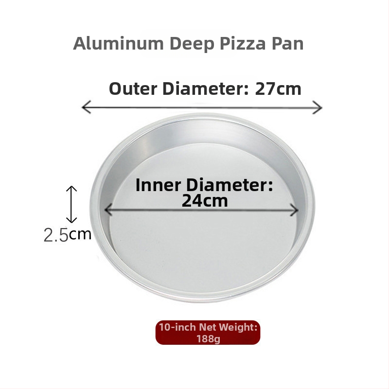 Anodizovaná panvica na pizzu, priemer 5–10 palcov, hlboká a plytá okrúhla forma na pečenie, odolný hliníkový zliatina