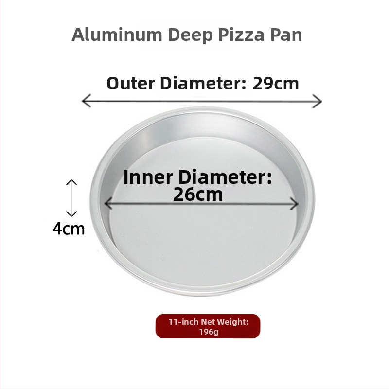 Anodizovaná panvica na pizzu, priemer 5–10 palcov, hlboká a plytá okrúhla forma na pečenie, odolný hliníkový zliatina