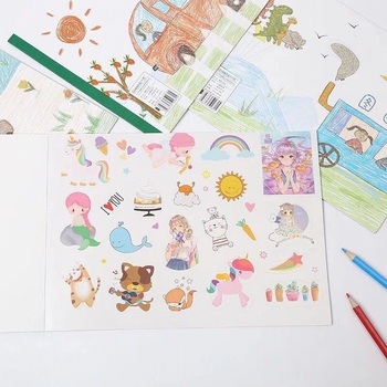 Caiet A4 pentru desene cu autocolante, pentru copii – pagini albe, carte de artă
