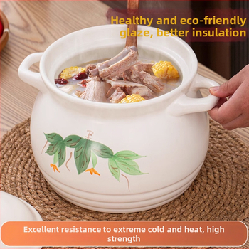 Oală ceramică de stil chinezesc pentru supă și terci, rezistentă la temperaturi înalte