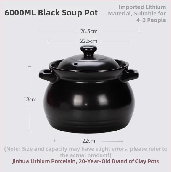 Oală ceramică de stil chinezesc pentru supă și terci, rezistentă la temperaturi înalte