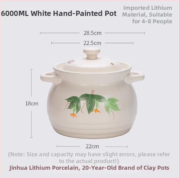 Oală ceramică de stil chinezesc pentru supă și terci, rezistentă la temperaturi înalte