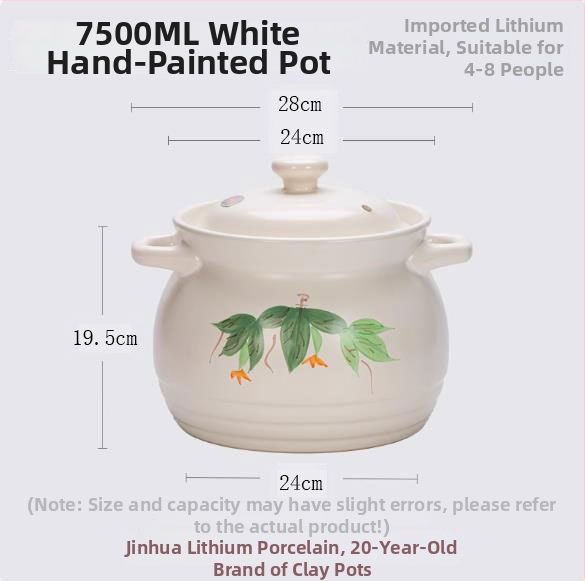 Oală ceramică de stil chinezesc pentru supă și terci, rezistentă la temperaturi înalte