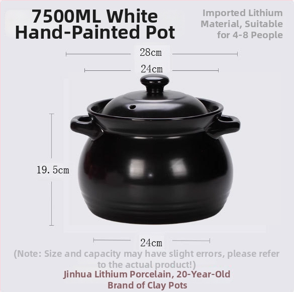 Oală ceramică de stil chinezesc pentru supă și terci, rezistentă la temperaturi înalte
