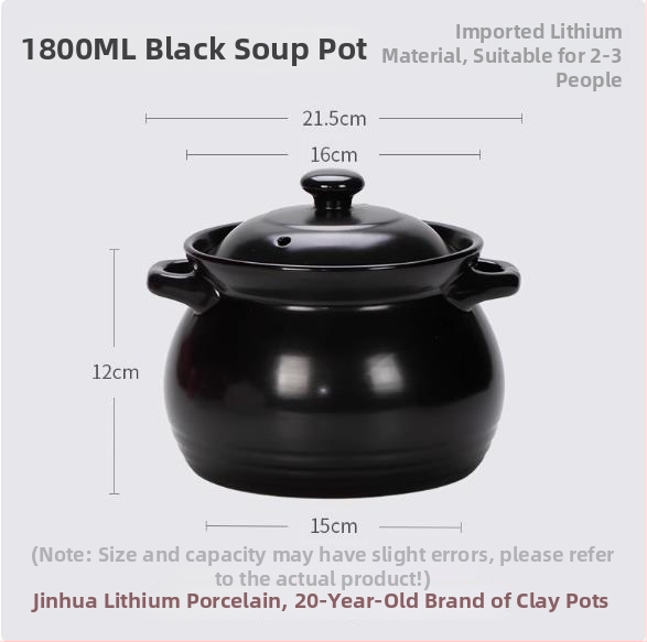 Oală ceramică de stil chinezesc pentru supă și terci, rezistentă la temperaturi înalte