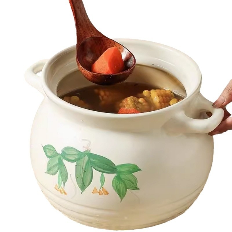Oală ceramică de stil chinezesc pentru supă și terci, rezistentă la temperaturi înalte