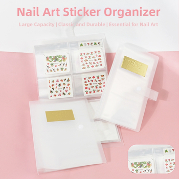 Album de depozitare pentru stickere de unghii, cu cutie mată, trei opțiuni de capacitate pentru afișare și organizare