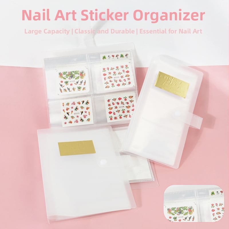 Album de depozitare pentru stickere de unghii, cu cutie mată, trei opțiuni de capacitate pentru afișare și organizare