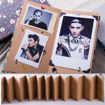 Album foto pliabil din țesătură, DIY vintage cu pagini adezive pentru amintiri ale creșterii