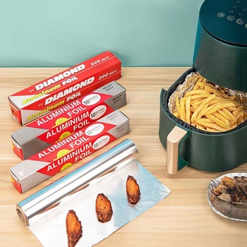 Rolă de folie de aluminiu de unică folosință, rezistentă la temperaturi înalte pentru cuptor, folie mai groasă pentru grătar și coacere, 30 cm x 5 m, grosime 10–25 µm.