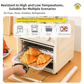 Folie de aluminiu alimentară, extra groasă, pentru friteuza cu aer, antiaderentă, rezistentă la căldură, la ulei și la pete, 0,1 mm, role de 10/20/30 m