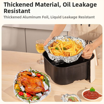 Folie de aluminiu alimentară, extra groasă, pentru friteuza cu aer, antiaderentă, rezistentă la căldură, la ulei și la pete, 0,1 mm, role de 10/20/30 m