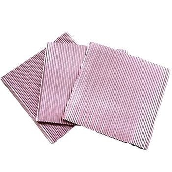 Folie de aluminiu ondulată roză pentru ambalare alimentară, folie cu relief colorată 10x10 cm, 100 de foi