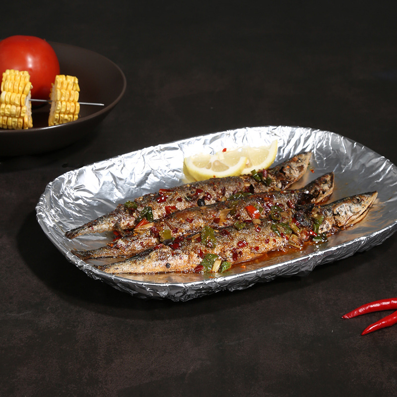 Meiliya Cutie de folie de aluminiu pentru BBQ, cuptor, tavă de bucătărie îngroșată, hârtie de copt