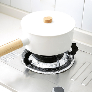 Padă rezistentă la ulei pentru aragaz, inel din folie de aluminiu pentru curățare, rotundă și pătrată, dimensiuni 23×23×2 cm