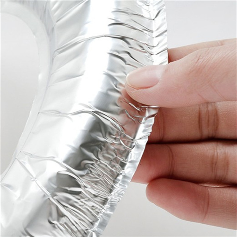 Padă rezistentă la ulei pentru aragaz, inel din folie de aluminiu pentru curățare, rotundă și pătrată, dimensiuni 23×23×2 cm