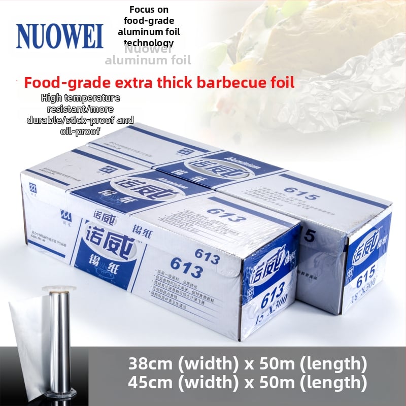 Novi folie de aluminiu groasă, rolă mare, lățime 45 cm, grosime 15 μm, pentru grătar, frigere pui și forme pentru tarte cu ouă