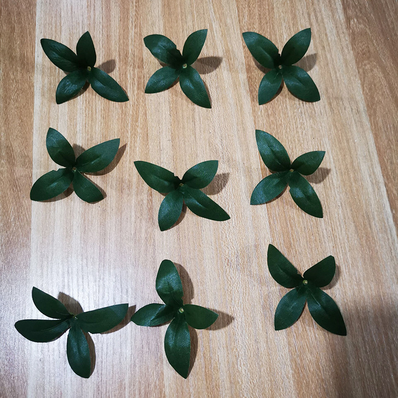 Floare artificială cu frunze de rod și plasă mătase, plantă decorativă pentru ședințe foto