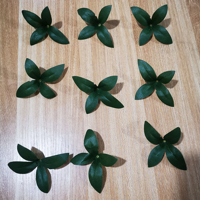 Floare artificială cu frunze de rod și plasă mătase, plantă decorativă pentru ședințe foto
