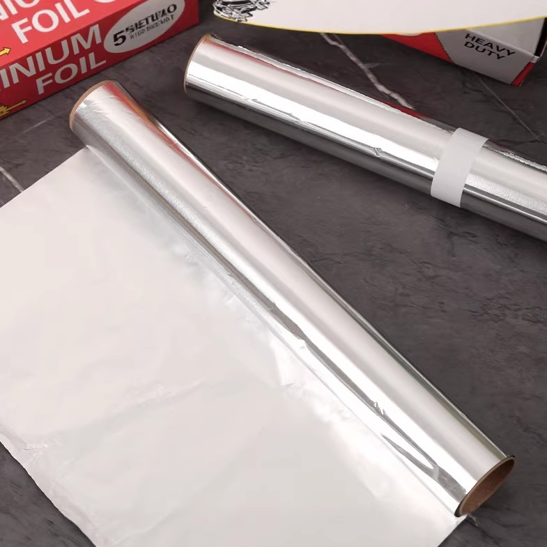 folie de aluminiu groasă pentru alimentație, pentru grătar, role mici, 30 cm × 5/10/20/30/50 m, rezistentă la căldură, la ulei și la pete